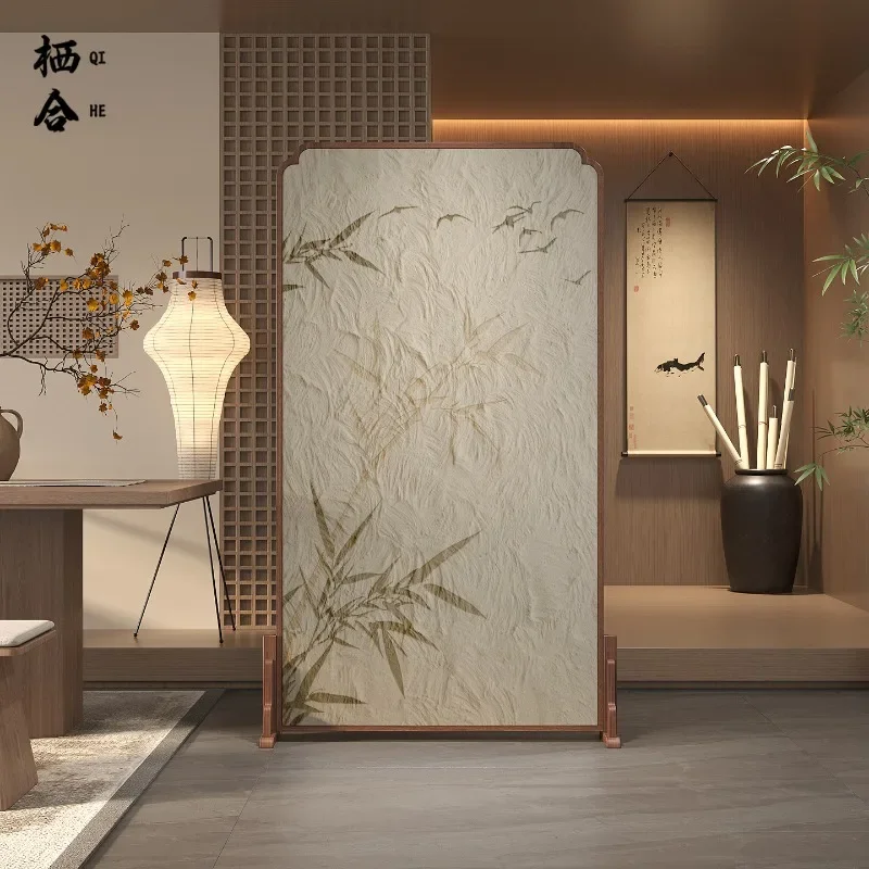 New Chinese Style Solid Wood Screen Creative Style Home Entrance Door Entryway Partition Movable Partition Covers Bedroom and Ba