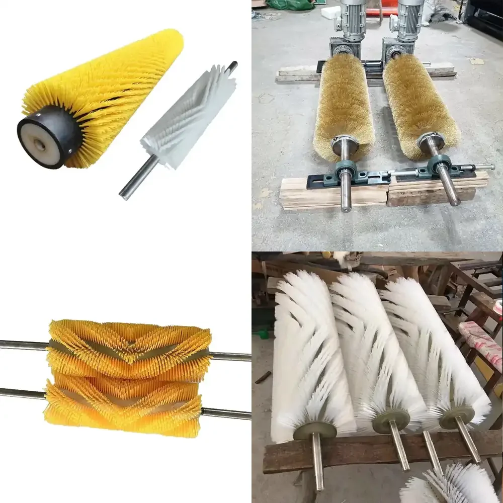 

Industrial Spiral Cylinder Rotary Brush Conveyor Belt Cleaning Roller Brush