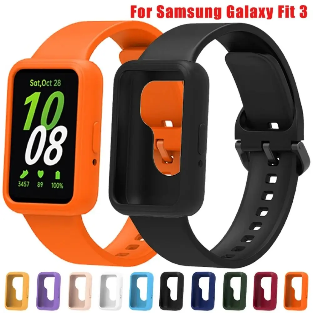 Casing silikon penutup bingkai pelindung layar Anti gores Bumper untuk Samsung Galaxy Fit 3 Smart Watch