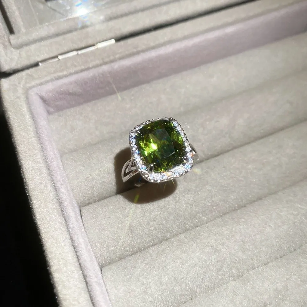 فريدة من نوعها كبيرة مربع كريستال حلقة مفتوحة الزركون خمر حجر الراين خواتم افتتاح أنيقة مبالغ فيها حلقة مأدبة