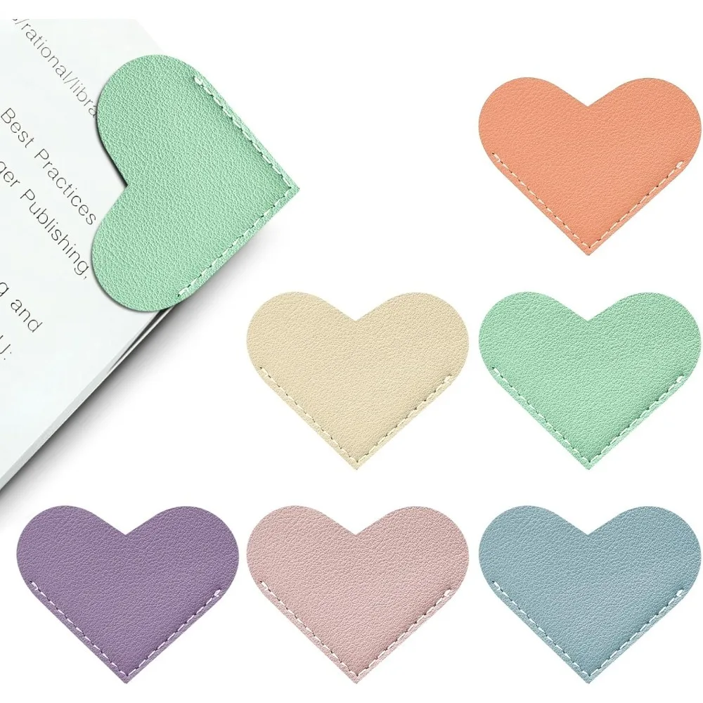 

6 Pieces Cute Corner Page Book Marks for Teachers Students Book Reading Lovers, for School Office Home Supplies (Heart（6pcs）)