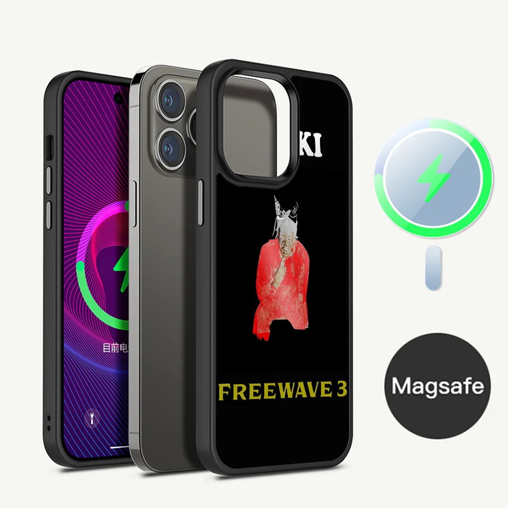 L-Lucki Rapper WAKE UP LUCKI Phone Case Magesafe Magnetic Wireless Charge Case For iPhone 16 11 12 13 14 15 Pro Max Plus Mini