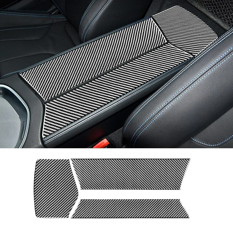 

Car Carbon Fiber Console Armrest Storage Box Panel Cover Stickers Trim Decoration For BMW Z4 G28 2019-2022 Interior Accessories