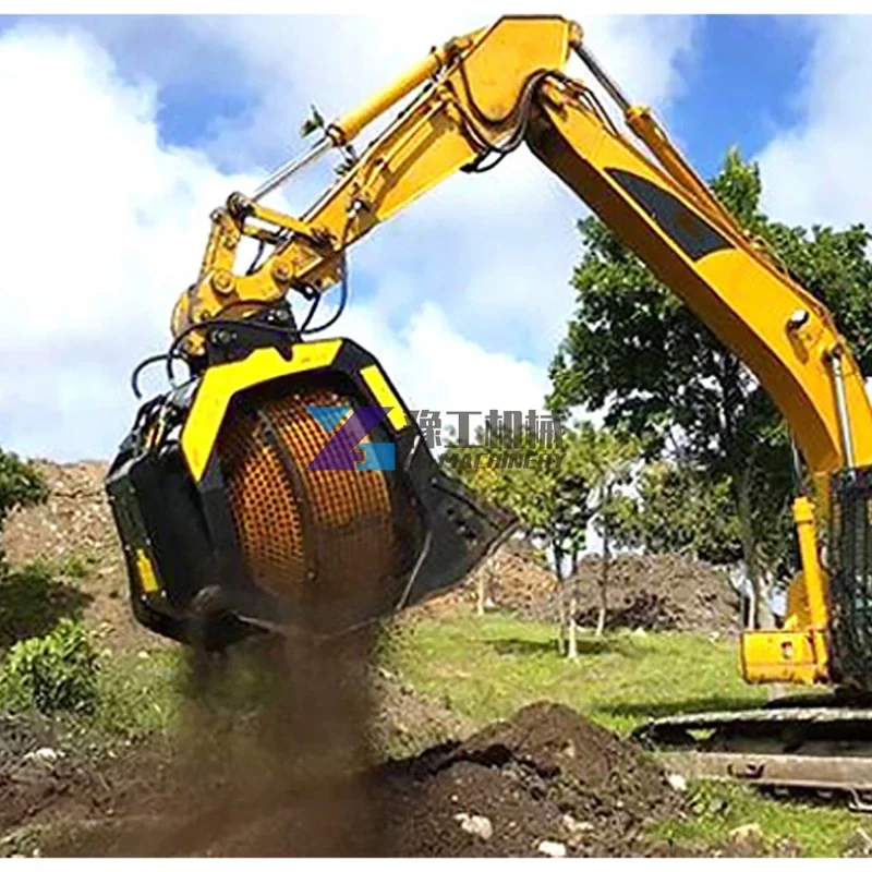 

Mini Excavator Tilting Screener Crushing Bucket Topsoil Flipper Screen Bucket Screen Bucket Excavator