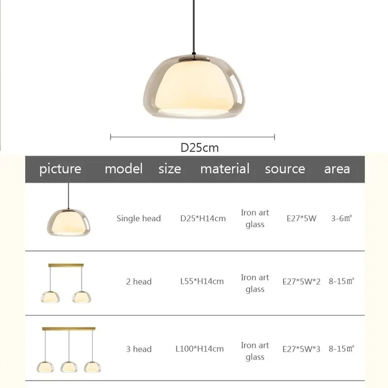 Lampe Suspendue en Verre au Design Nordique Minimaliste, Luminaire Décoratif d\'Nik, Idéal pour un Restaurant, un Salon, une Chambre à Coucher, un