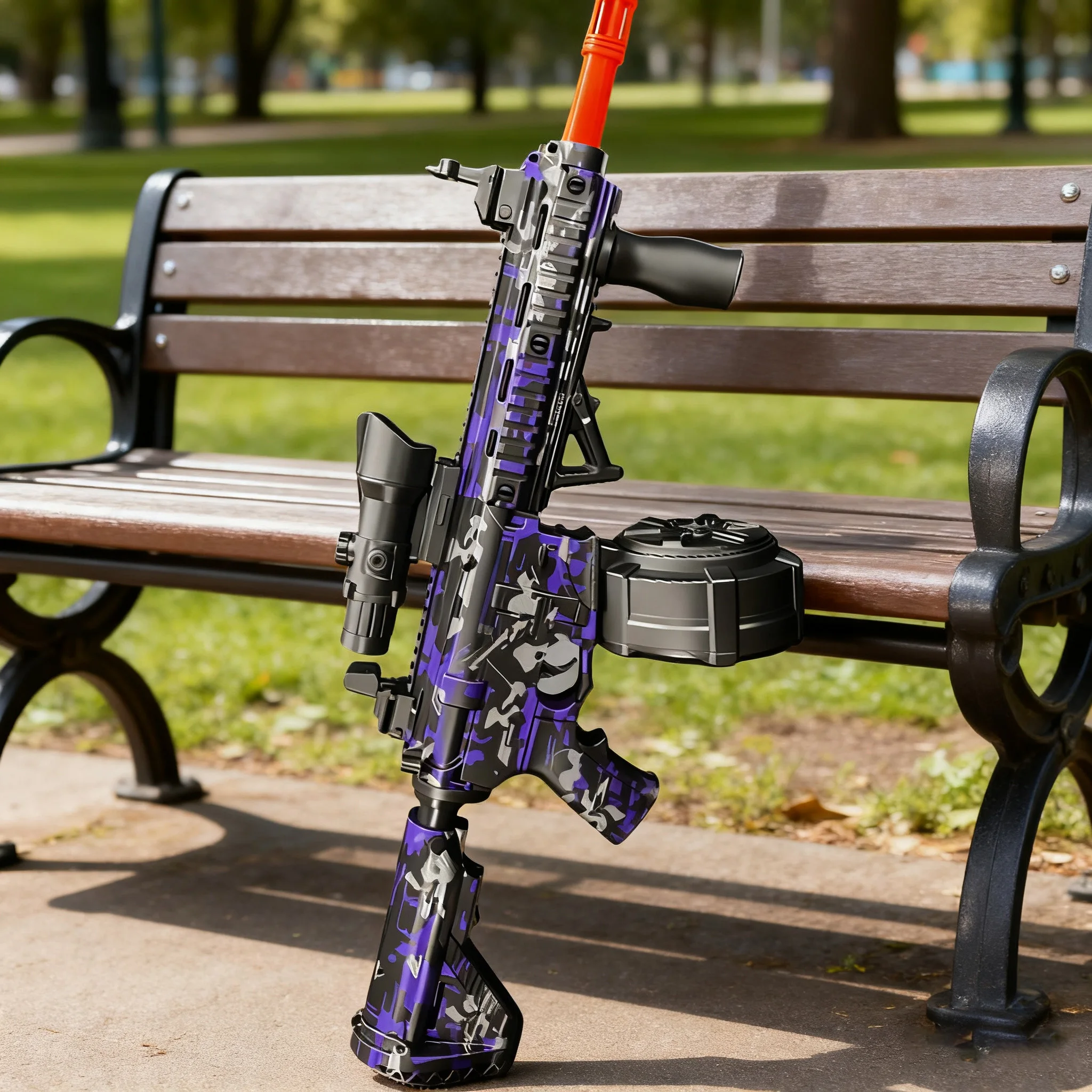 هدية مثالية للرجال والمراهقين: مسدس جل تلقائي كامل M416 - يهيمن مع إطلاق نار مستقيم بطول 16 مترًا، ساحة معركة خارجية نهائية