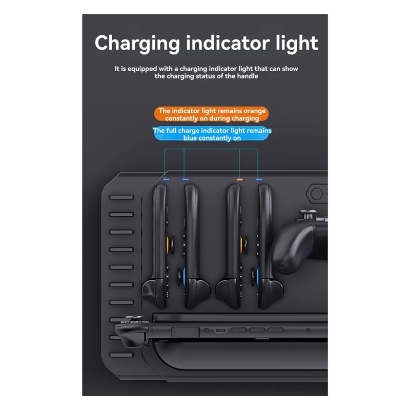 

B04C-For Switch 2 Cooling & Charging Stand With Fan 10 Game Card Slots Light Effects Multi-Functional Gaming Accessory