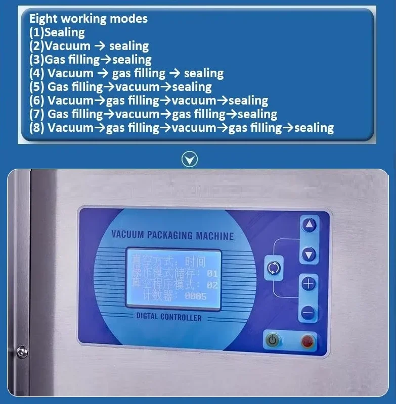 Desktop External Pump Smart Vacuum Sealer Aluminium Foil Bag Table Type Vacuum Packing Machine Made in China with Gas Flush