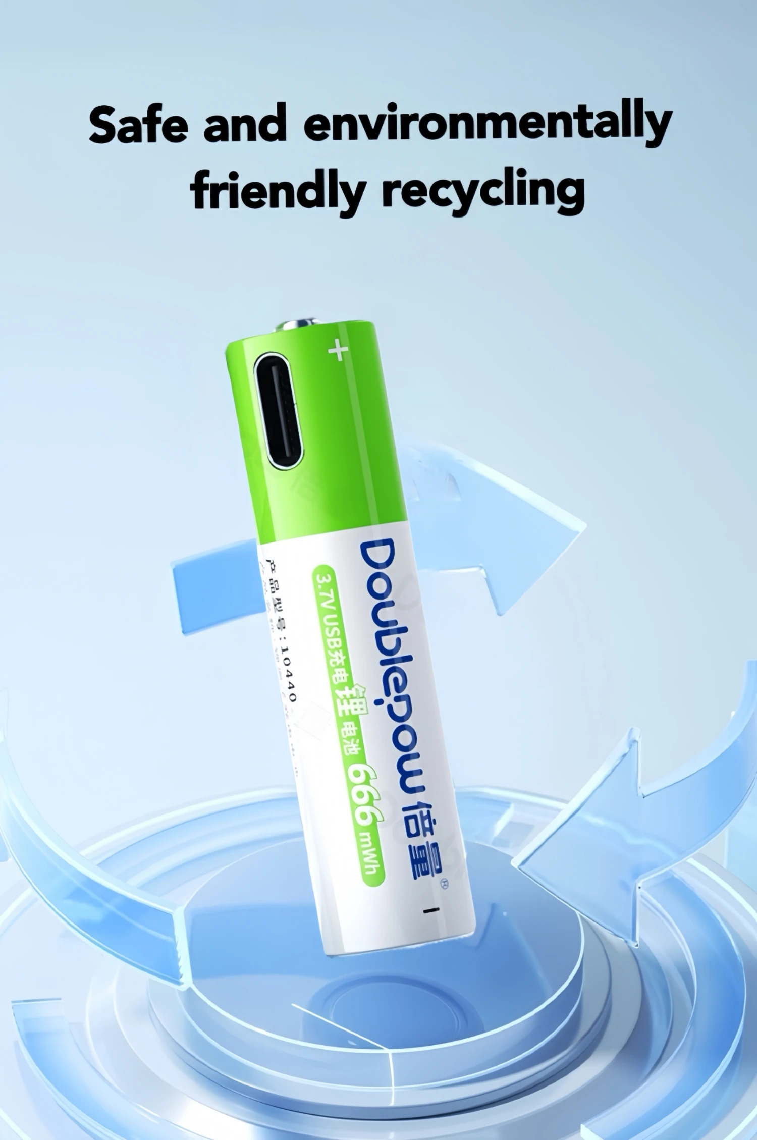 6 uds 3,7 V 10440 batería de litio recargable AAA 666mWh batería de iones de litio con cable de TYPE-C carga rápida