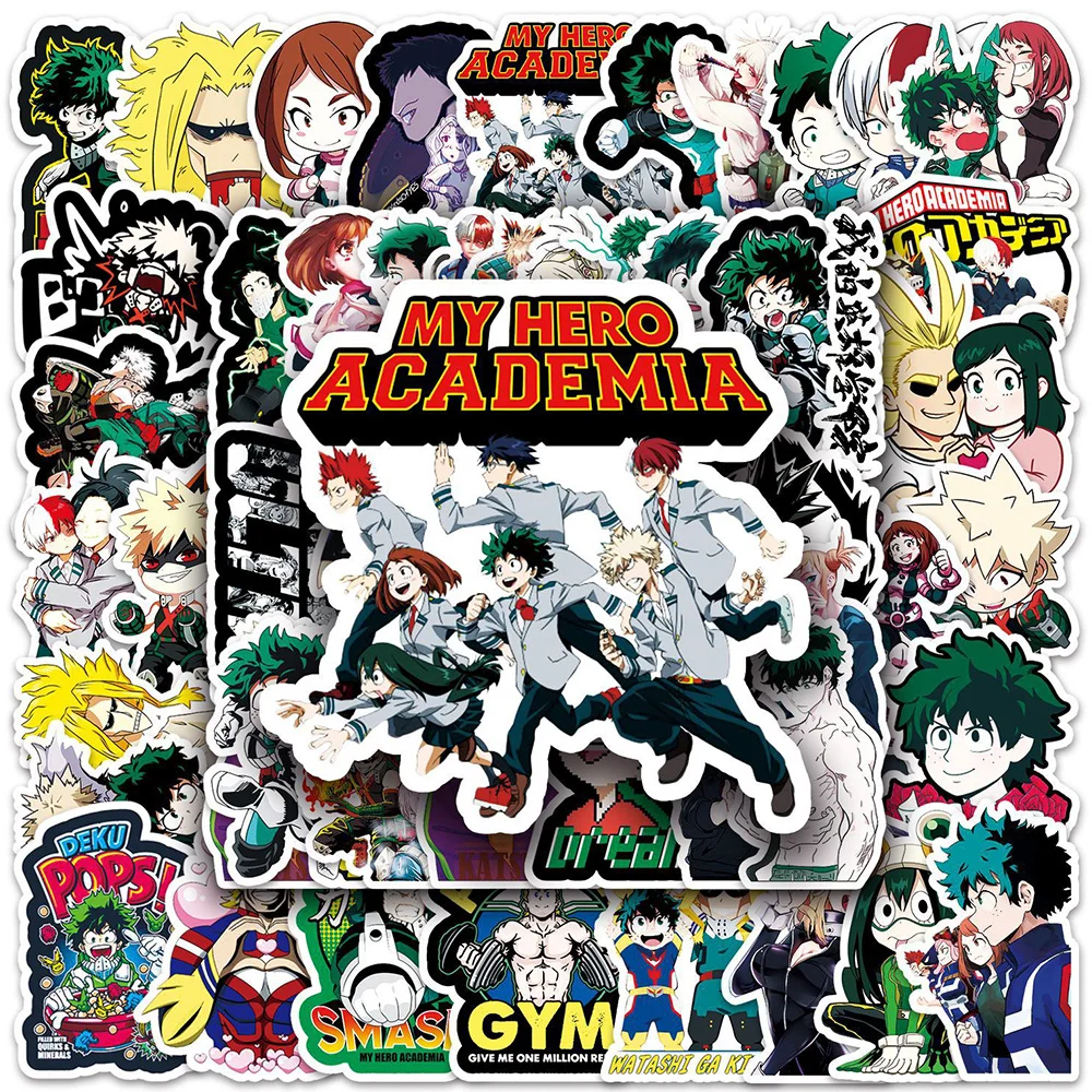 10/30/50/106pcs Cool Anime My Hero Academia‌ Cartoon Stickers Waterproof Graffiti Laptop Phone Stationery Decoration Sticker Toy