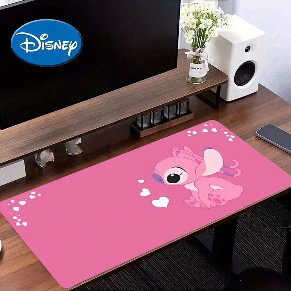 (Authorized) [Easter] [Ramadan] Disney 1pc Mouse Pad Featuring Stitch - Washable Rubber Extended Desk Mat with a Non-Slip Base -