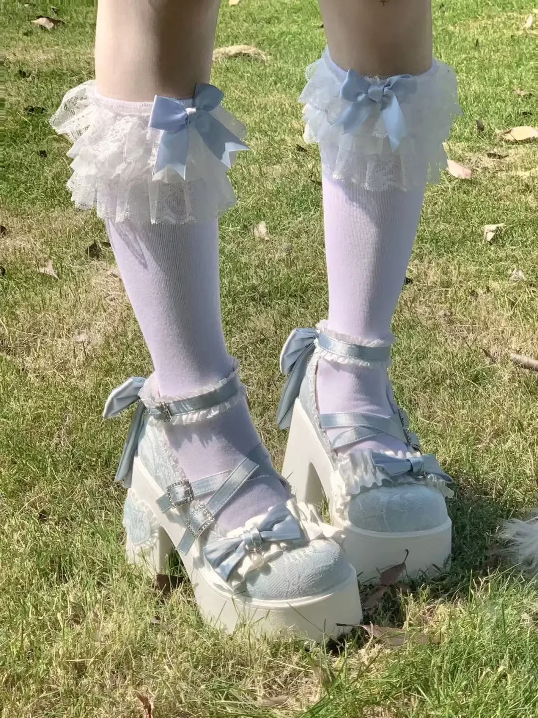 Sweetheart girl Japanese doll original Lolita pure cotton calf socks lace bow media tube sock cotton socks knee sock women