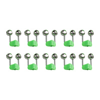 10pcs Fishing Bite Alarms Fish Rod Bell Pole Clamp Tip Clip Bells Ring Green ABS Metal Outdoor Pesca Iscas Tackle Tool Accessory