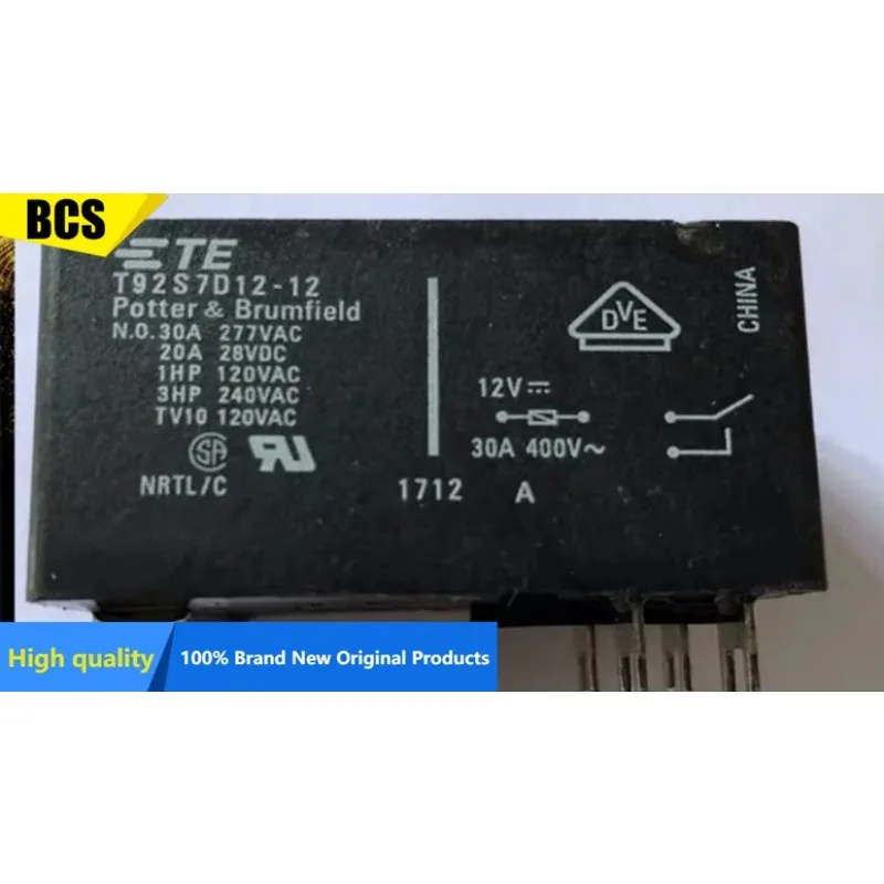

(5/20 pieces) T92S7D12-12 air conditioner refrigerator relay 12VDC/30A normally open relay T92 six pins spot fast delivery