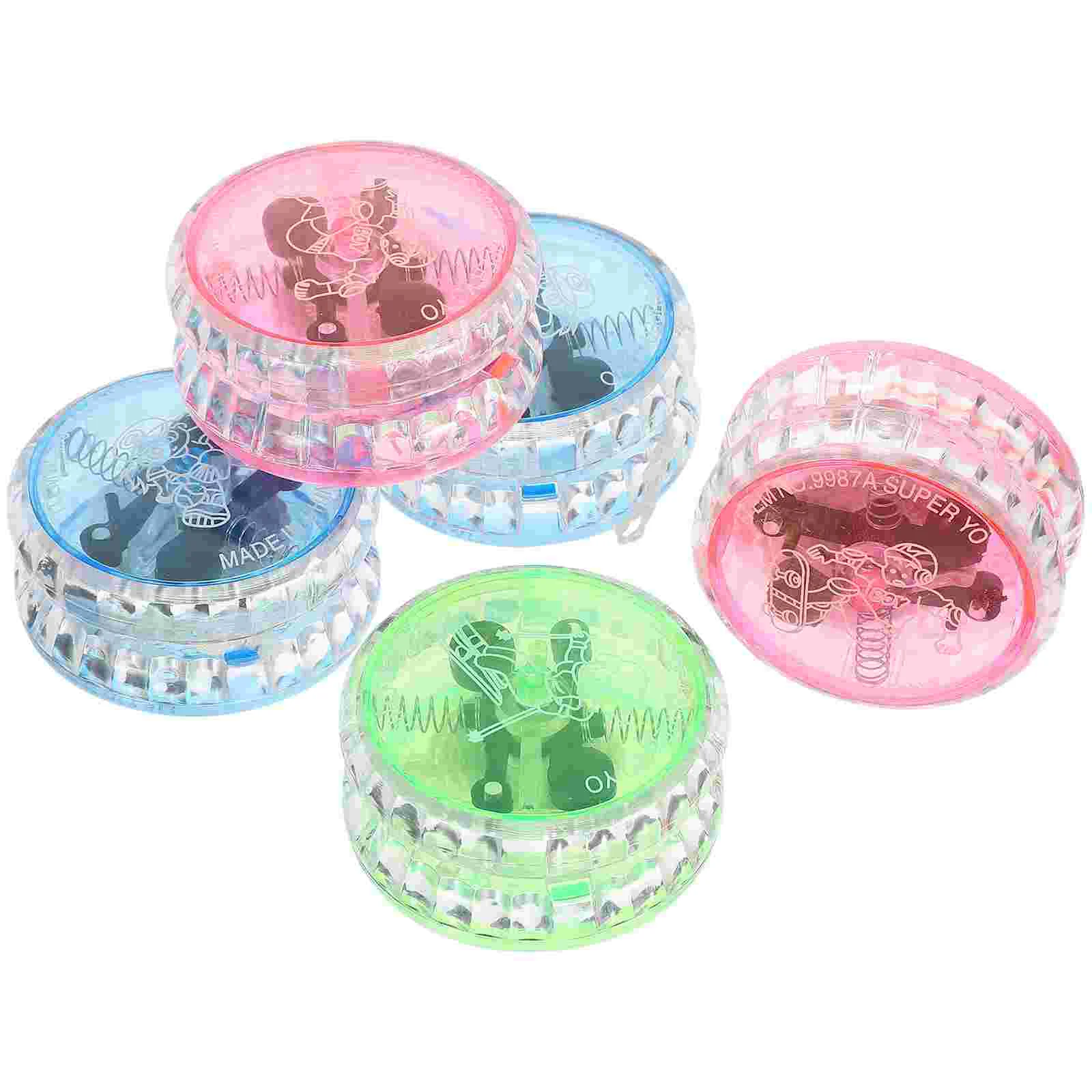 5 Pcs Children’s Toys Luminous Yo-yo Plastic Yoyo Beginners Creative Kids Responsive Ball