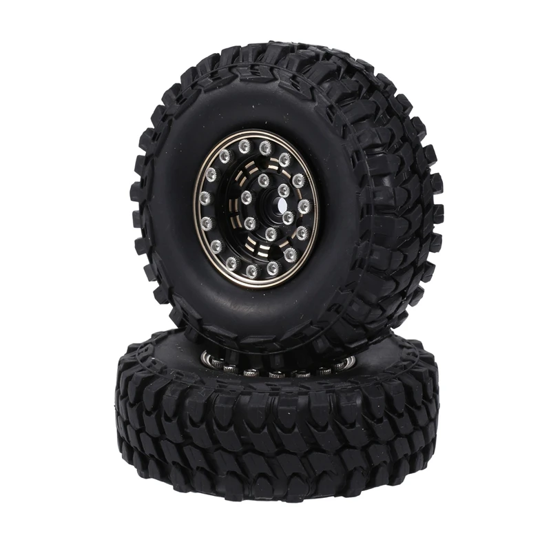 54Mm Tire 1.0 Brass Beadlock Wheel Rim Deep Dish Negative Offset 3.15Mm For 1/24 RC Crawler Car Axial SCX24 Parts