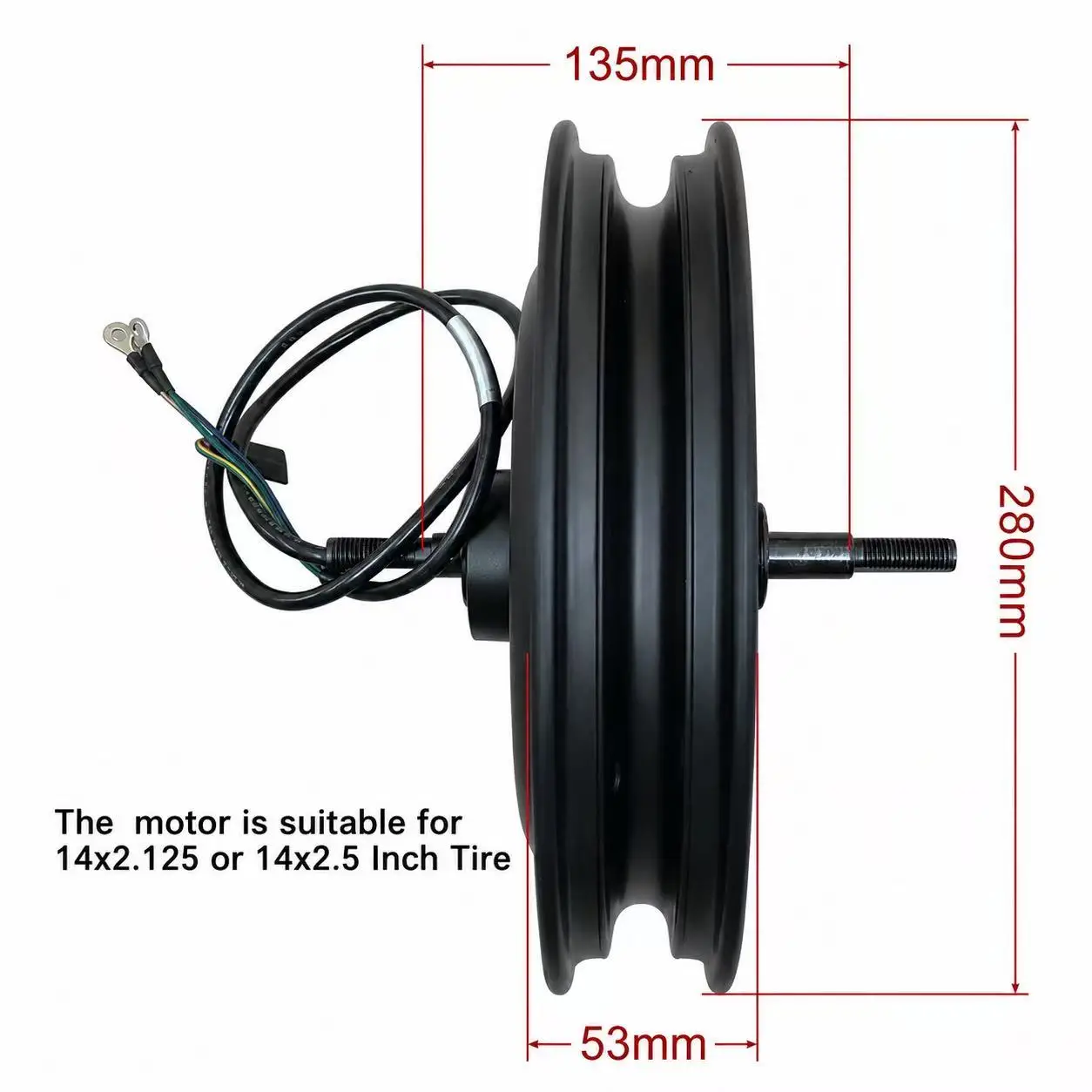 * for 14 Inch 48V 52V 60V 72V 1000W 1500W Disc Brake Brushless Gearless Electric Ebike Hub Motor for Electric Bicycle Scooter⌁