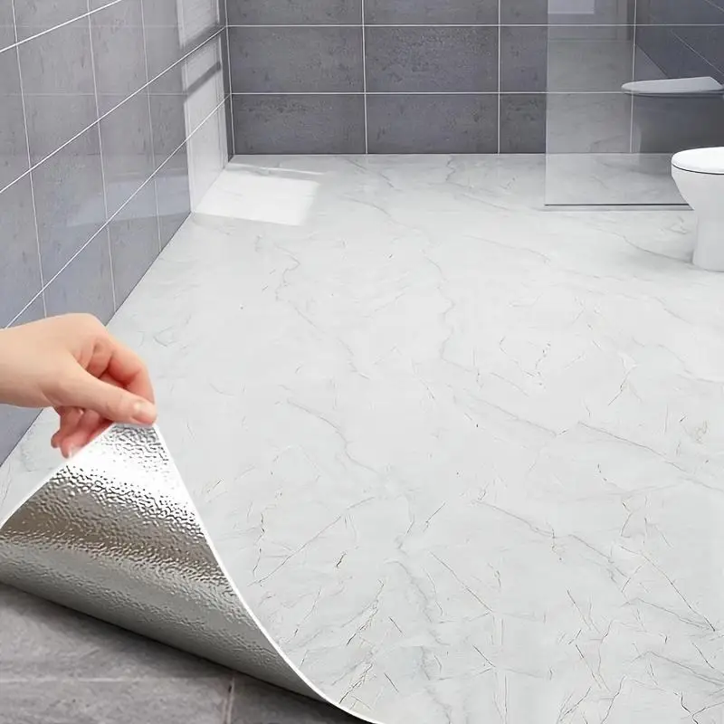 Imitation Marble Floor Tiles Waterproof Peel And Stick Self-Adhesive Wallpaper Wear-Resistant Non-Slip Decorative Floor Sticker