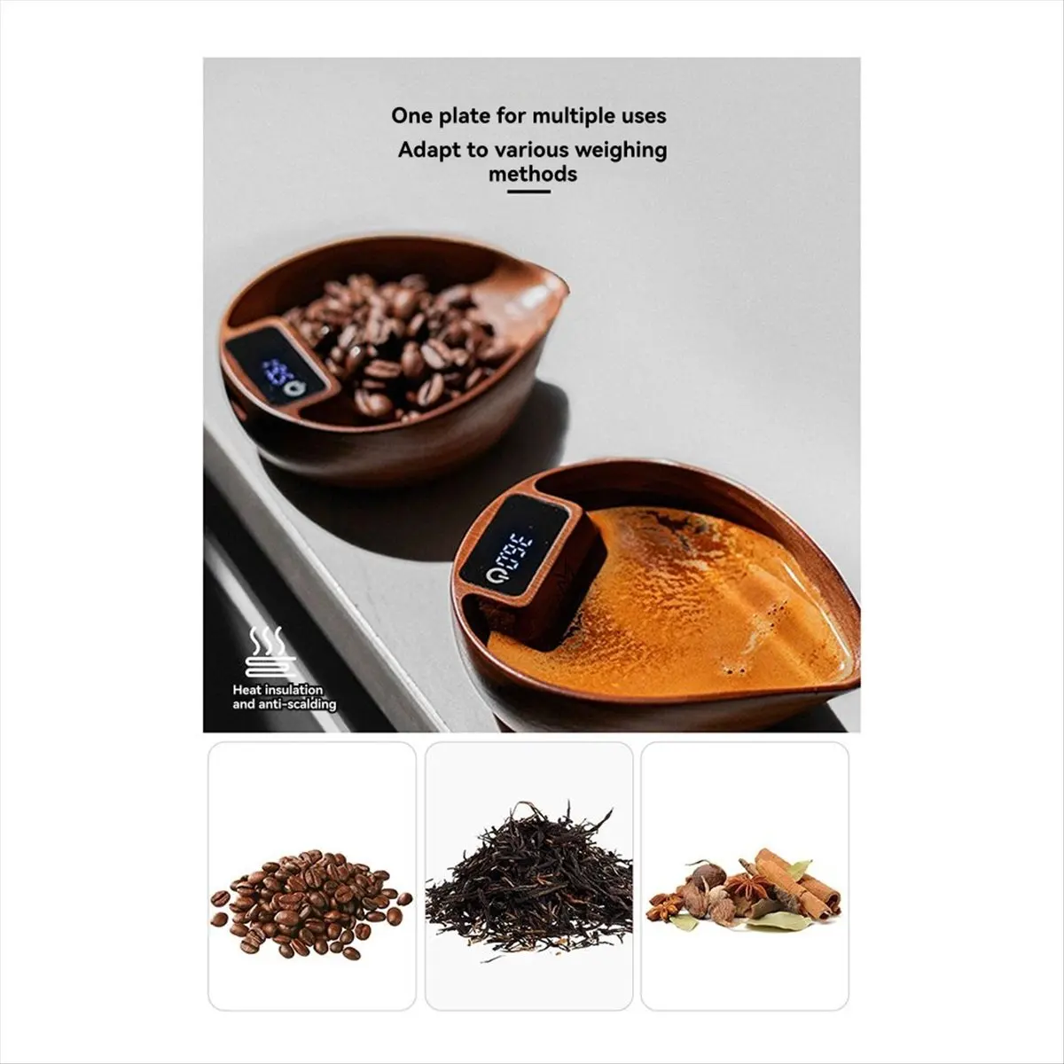 Coffee Bean Weigher, Tea Leaf Scale, Walnut Hand Brewing Electronic Scale Coffee Bean Scale Accurate to 0.1g &LICG