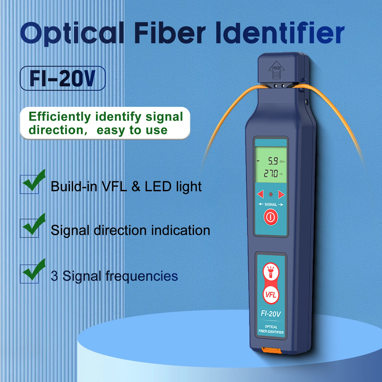 Imagem -03 - Komshine-identificador Óptico de Fibra Detector de Distância Alta Precisão Neutro Vivo Vfl até 5km Fi20v 10mw