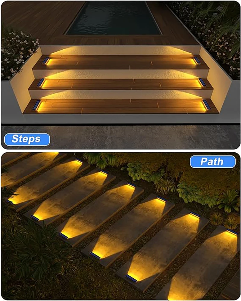 Imagem -06 - Luzes ao ar Livre Solar Powered Solar Powered Deck Light Stair Spotlight Ip68 Impermeável Pathway Lights