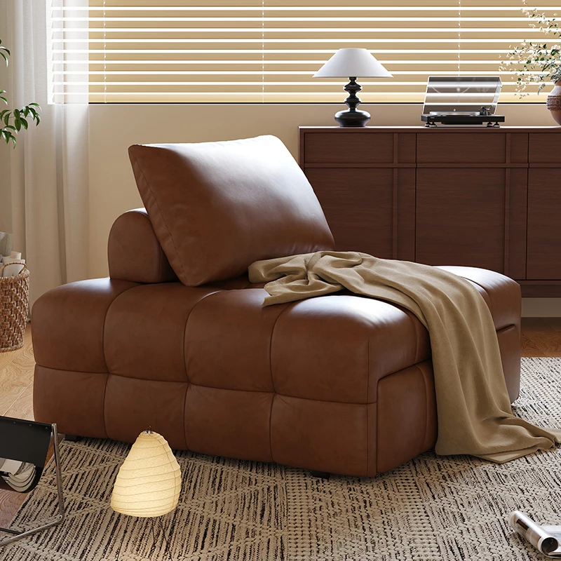 

Leather Vintage Living Room Sofa Italian Elegant High Quality Aesthetic Living Room Sofa Classic Modern Canapé Lit Furniture