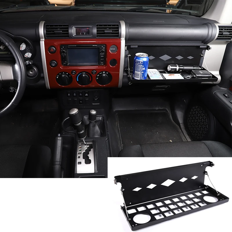 For 2007-2021 Toyota FJ Cruiser  Car Co-Pilot Storage Rack Multifunctional Folding Food Cup Tray Holder Car Interior Accessories