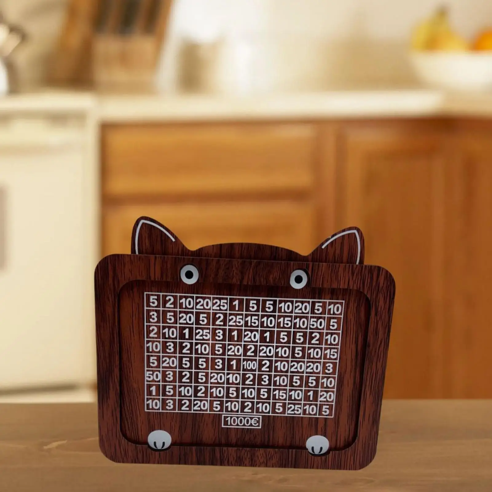 Wooden Money Box with Money Target and Numbers with Counter Crafts, Cash Vault Savings Storage Case Wood Piggy Bank