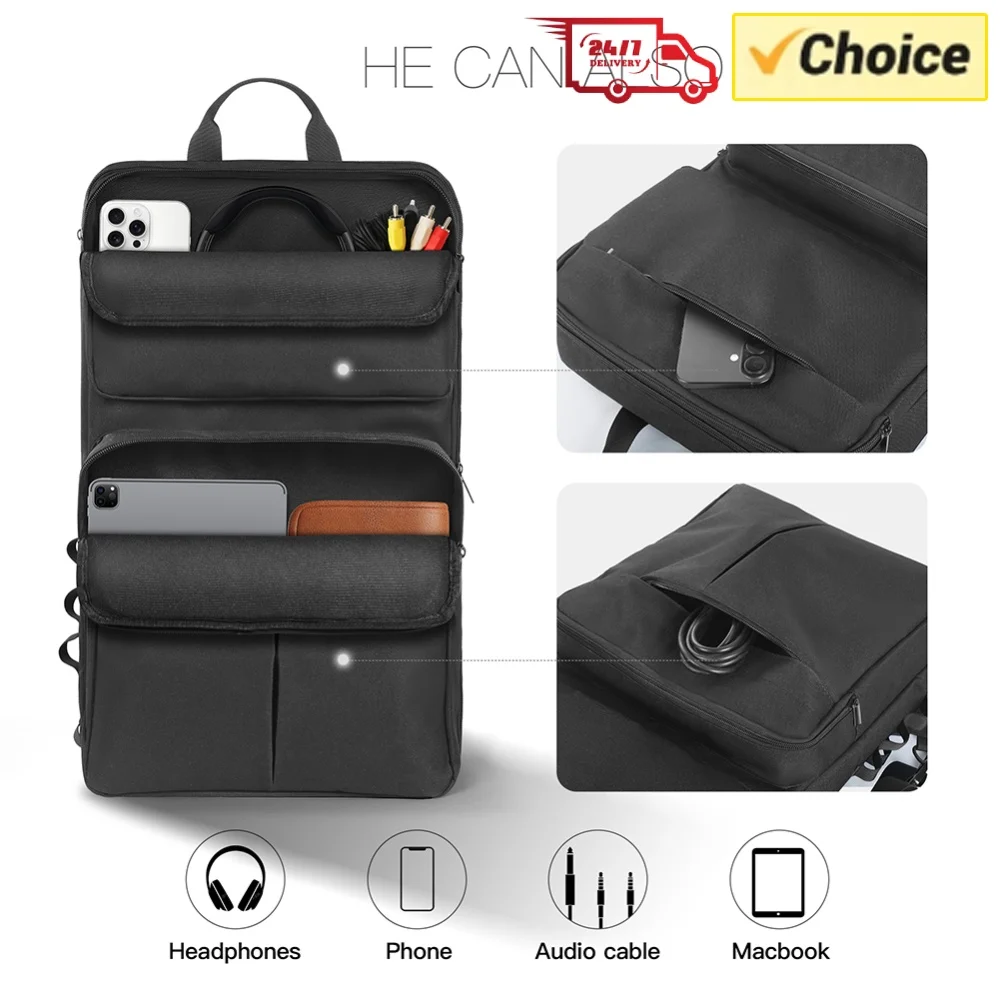 DJ Backpack for Pioneer DDJ-400 DDJ-FLX4/Roland DJ-202 DJ Mixer Case Carrying Case Portable Storage Bag Shockproof Anti-scratch