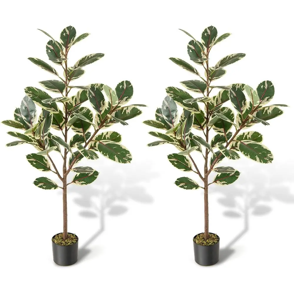 

2 Pack Tall Artificial Banana Leaf Potted Trees with 46 Multi-Colored PEVA Leaves, Suitable for Home, Office, and Outdoor Spaces