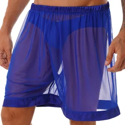 Herren transparente Slips durchsichtiges Netz lose Boxershorts Höschen Dessous Unterwäsche Unterhosen Clubwear Nachtwäsche Bade bekleidung