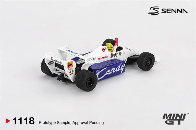 *Prevendita* MINI GT 1:64 Toleman TG184 NO.19 Ayrton Senna Monaco Grand Prix 2nd Place 1984 Modellino di auto pressofuso