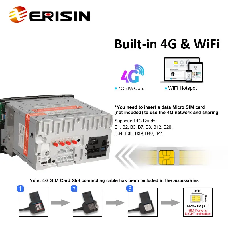 Erisin ES8513M IPS Android 13 Car Stereo GPS 4G For Renault Megane 2 Wireless CarPlay Auto Radio DSP 4G LTE Slot BT5.0 2Din DVD