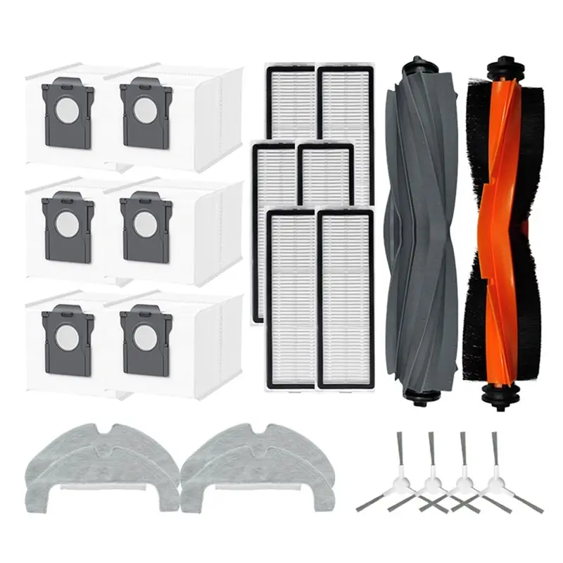 

ABVI-Комплект сменных аксессуаров для Dreame D10 Plus Gen 2/RLD32GD: основная и боковые щетки, HEPA-фильтр, салфетка для влажной уборки, мешок для сбора пыли