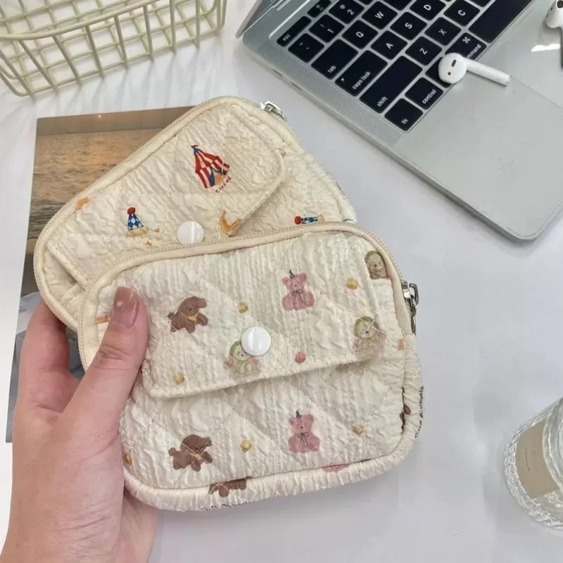 

Cute Multi-Functional Wallet Card Holder Cosmetic Bag Document Storage Pouch Small Size Women's Fashion Accessory