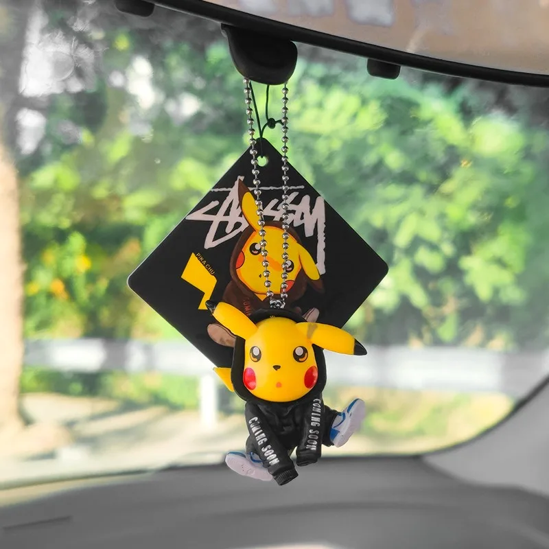 

Creative Peripheral Pikachu Car Perfume Aromatherapy Mirror Pendant Car Interior Rear-view Toys Car Interior Decoration Gifts
