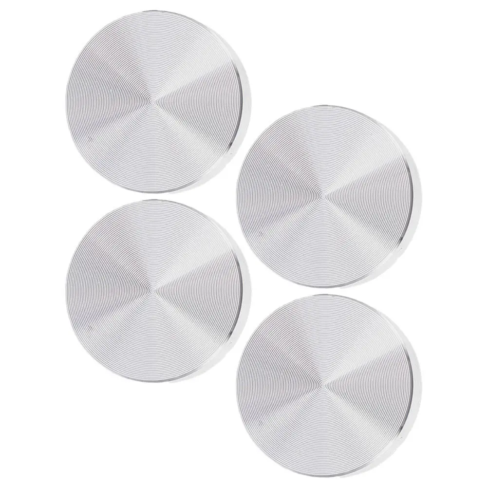 4Pcs Aluminum Alloy Round Disc Adapter Strong Metal Base for Glass Table Coffee Tea Table Display Cabinet Anti Slip Pads