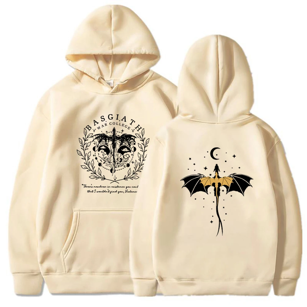 Fourth Wing Double-Sided Hoodies Basgiath War College Hoodie Unisex Hooded Sweatshirts Bookish Hoodie Long Sleeve Pullovers Top