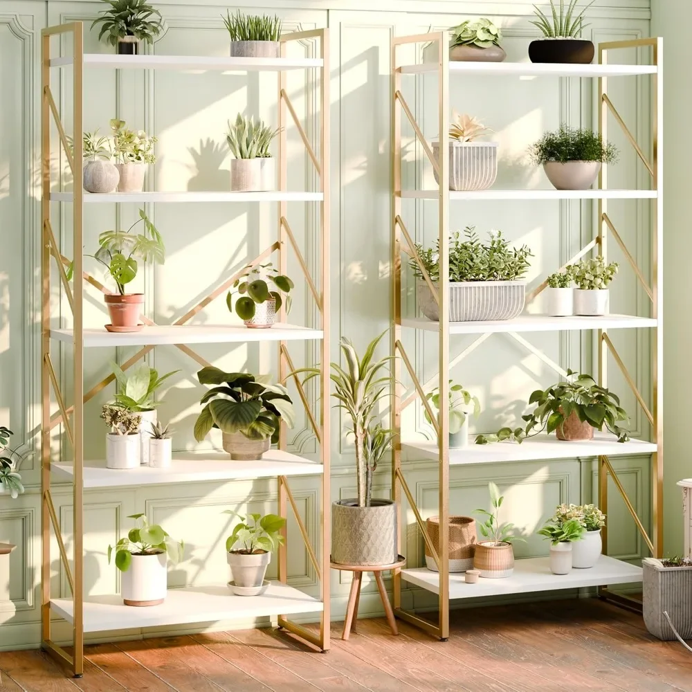 Scaffale per libreria alto a 5 livelli, scaffale per libri industriale, supporto per libri moderno per camera da letto/soggiorno/casa