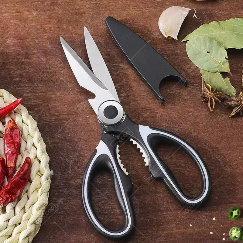 WXCOO Stainless Steel Kitchen Cutting Knife Fish Killing Meat Knife Multifunctional Food Scissors Chicken Bone Scissors for BBQ