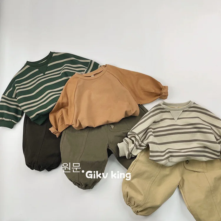 2026 Autumn New Children Trousers Solid Girls Lantern Pants Boys Versatile Casual Pants Kids Cargo Pants Baby Clothes