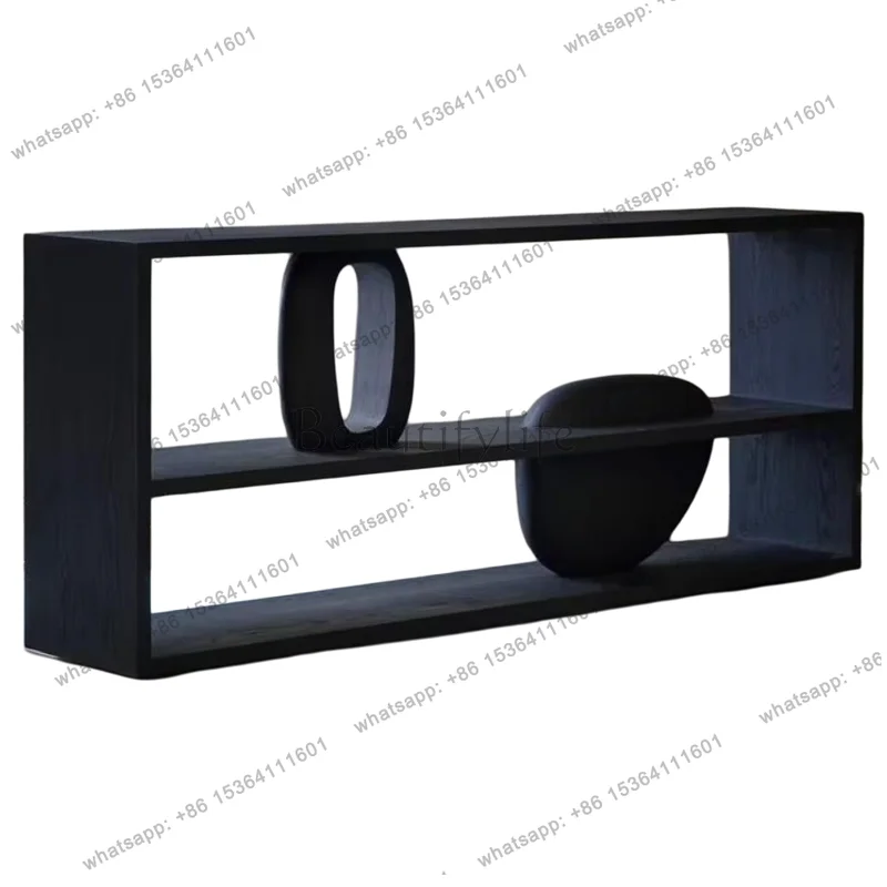 

Medieval solid wood entrance table entry entrance platform against the wall ash wood decorative strip case