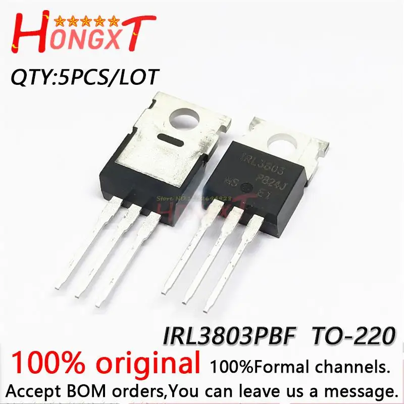 5PCS 100% NEW Original IRL3803PBF IRL3803 in-line TO-220 N channel field effect tube 140A 30V.