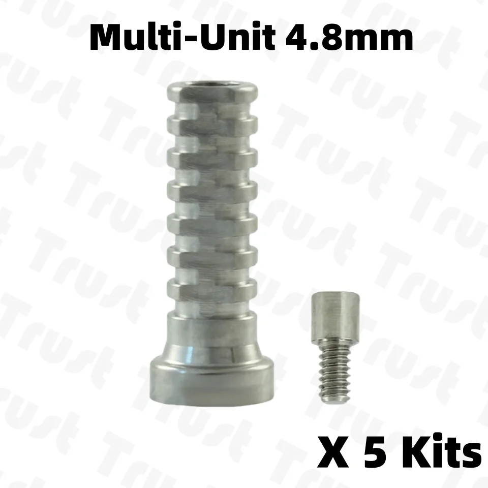 

5X Titanium Sleeve Temporary Cylinder Ti MU Sleeve Multi Unit 4.8mm Abutment Fit With Oss