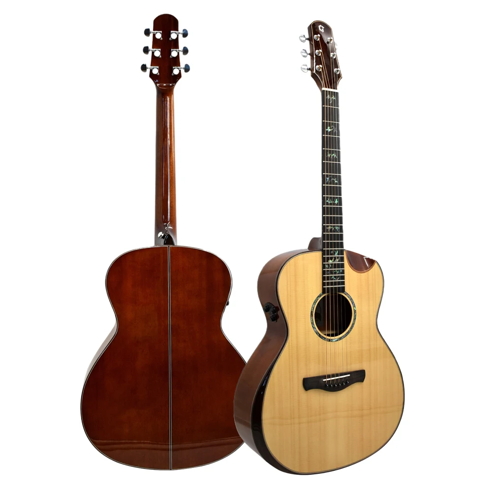 

41 Inch High End Handmade High-Gloss Top Solid Spruce Semi Cutaway Acoustic Guitar With Resonance EQ Geake JD-10plus