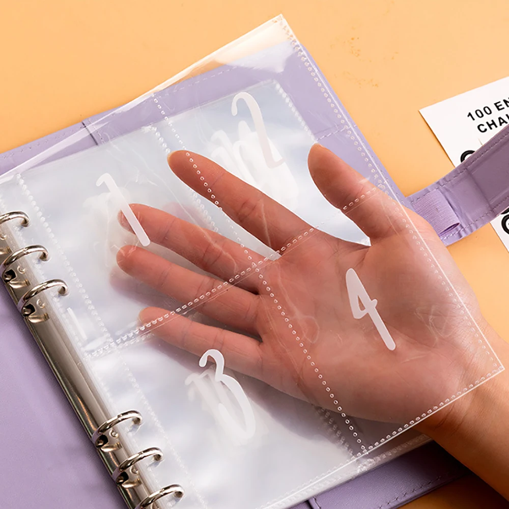 1 Set Money Saving Binder Kit 100 Day Money Saving Challenge Binder Inserts Notebook Replacement Cash Envelopes Core Accessories