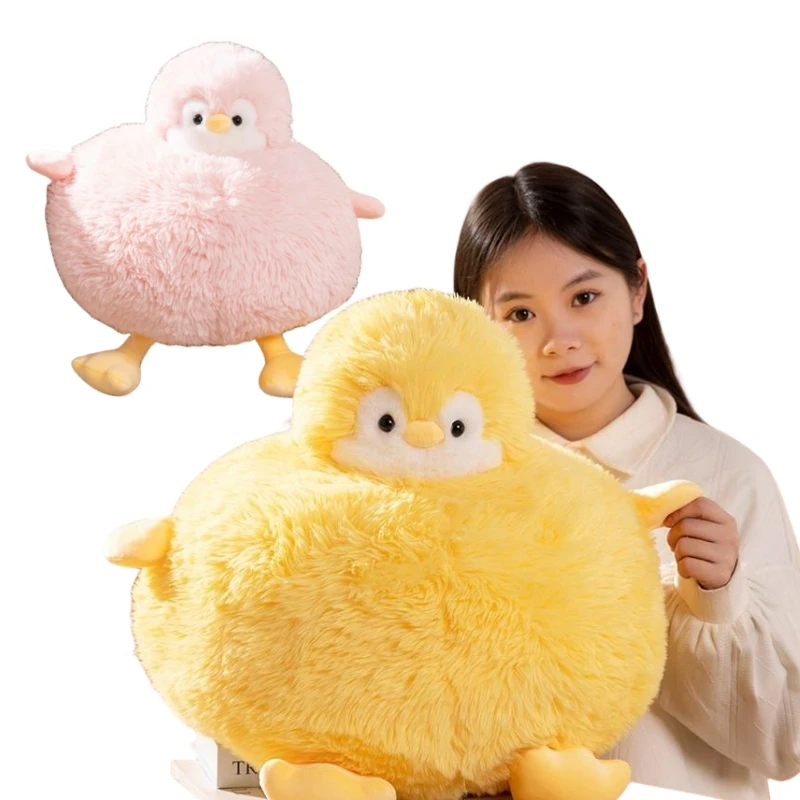 Cartoon 40cm Stuffed Animal Plush Long Hair Duck Doll Cute Fatty Ducks Baby Cuddle Accompany Toys Pillow Girls Birthday Gifts