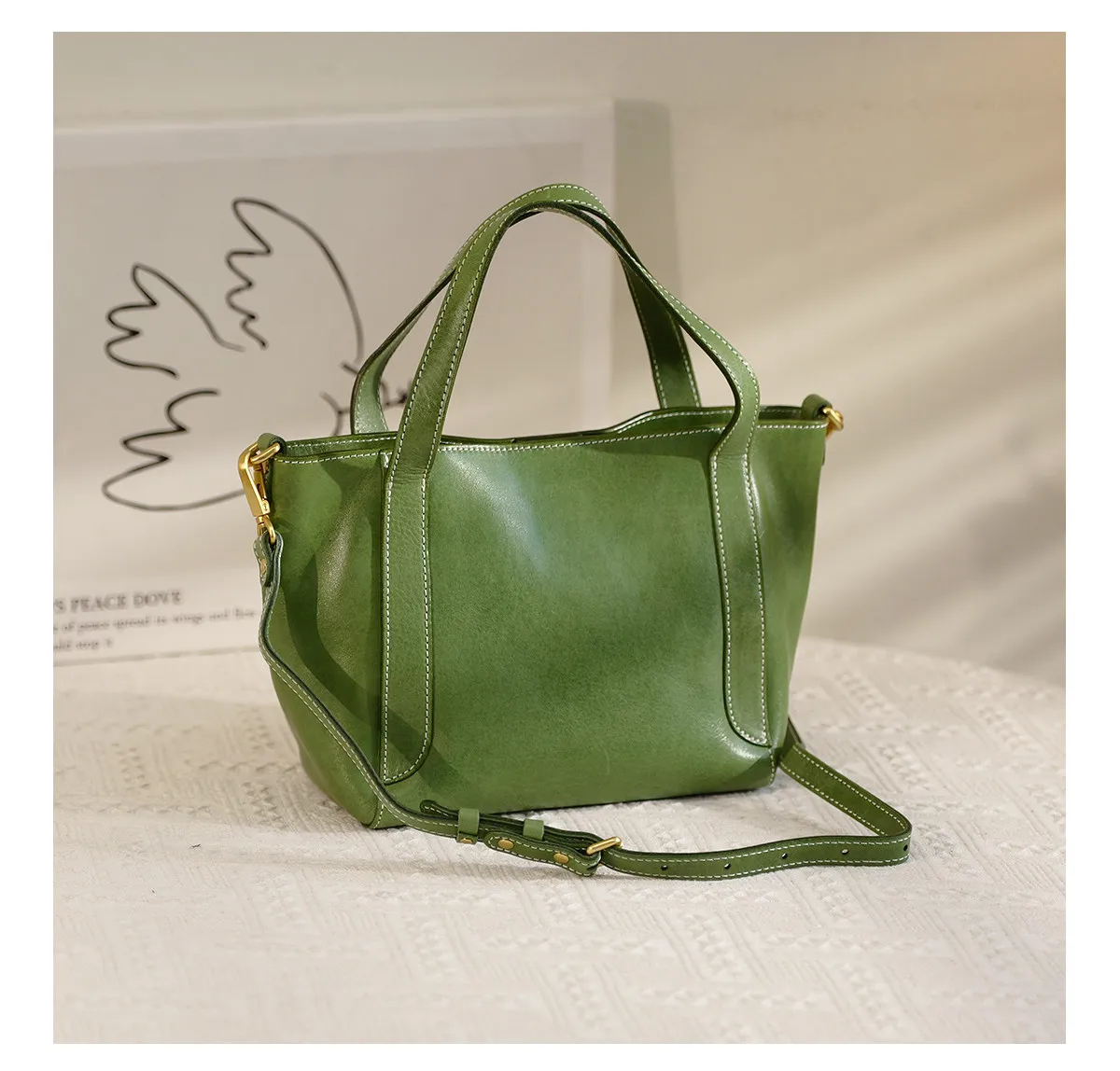 PNDME Modische Vintage Handgefertigte Damenhandtasche aus pflanzlich gegerbtem Rindsleder, Designer-Umhängetasche aus echtem Leder für Wochenende und Party – Detail 16