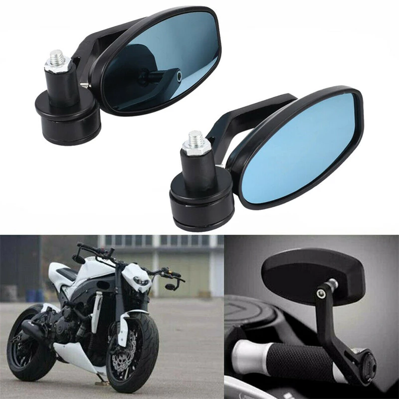 7/8'' 22mm Motorcycle Rearview Mirror Handlebar Bar End Rear View Side Mirrors Universal for Honda Yamaha Kawasaki