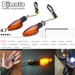 2PCS Motorcycle LED Turn Signal Light Emark Motorcross Short Indicator Blinker Side Lights For Yamaha Kawasaki Honda Suzuki